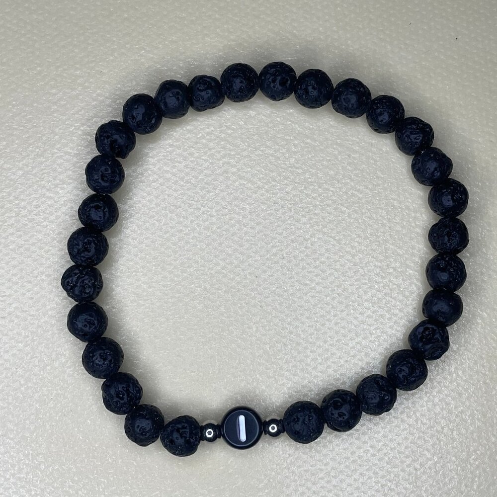 Initial 'I' Lava Stone Diffuser Bracelet - image 2